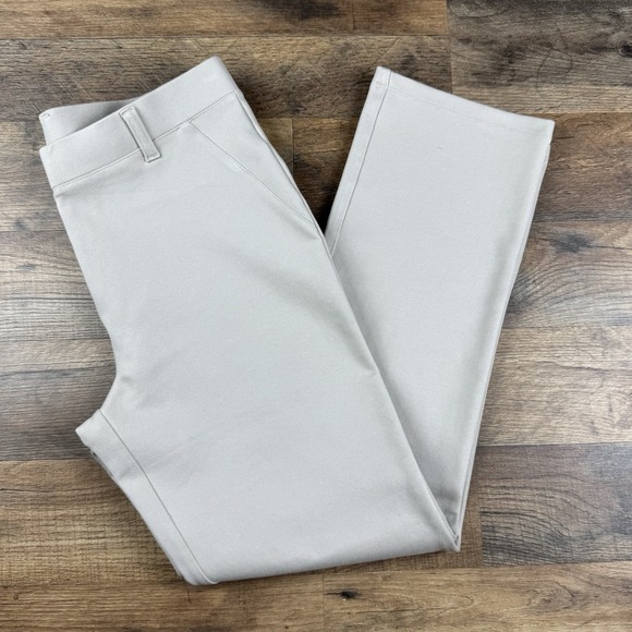 Quince Women's Stretch Rayon Blend Crop Pants Petite‎ Small Khaki - Picture 1 of 7